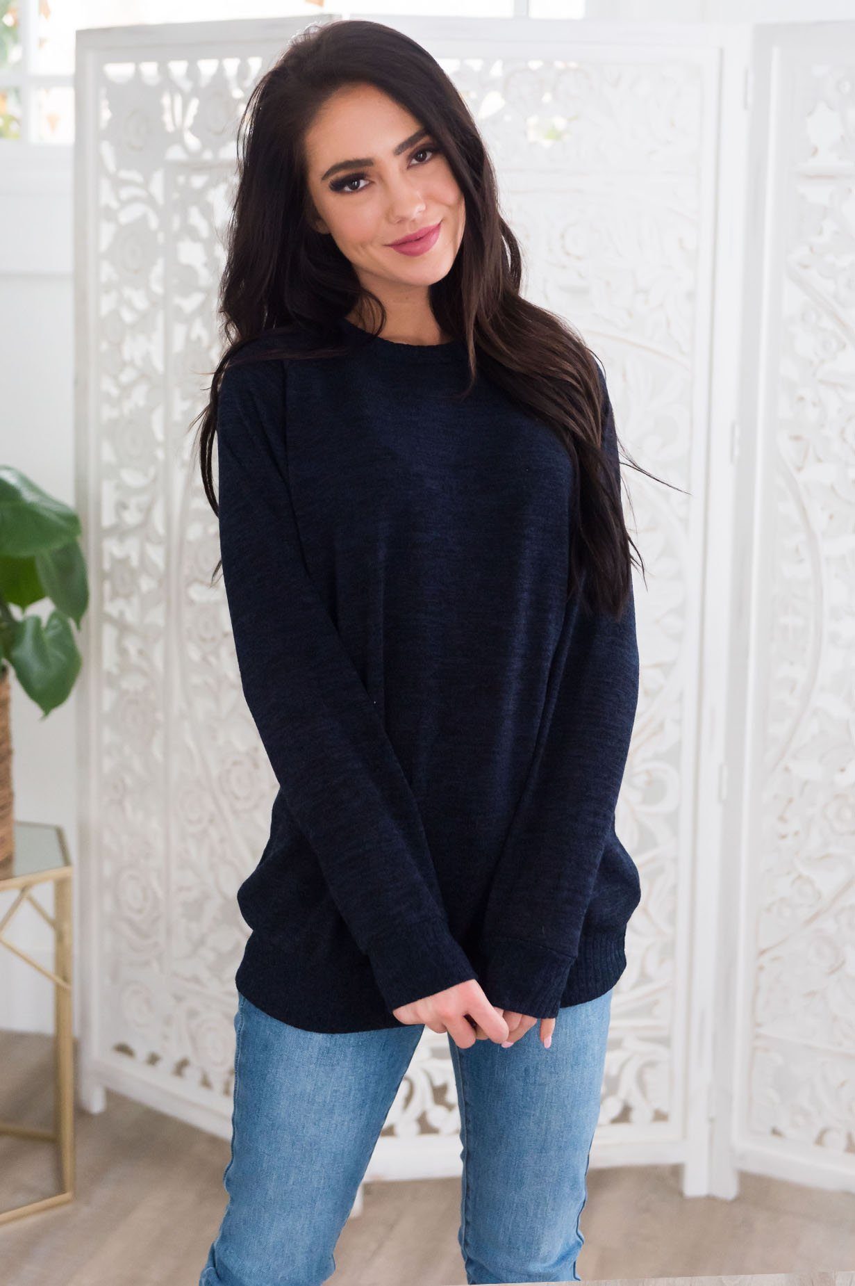 Spring Forward Modest Sweater Tops vendor-unknown