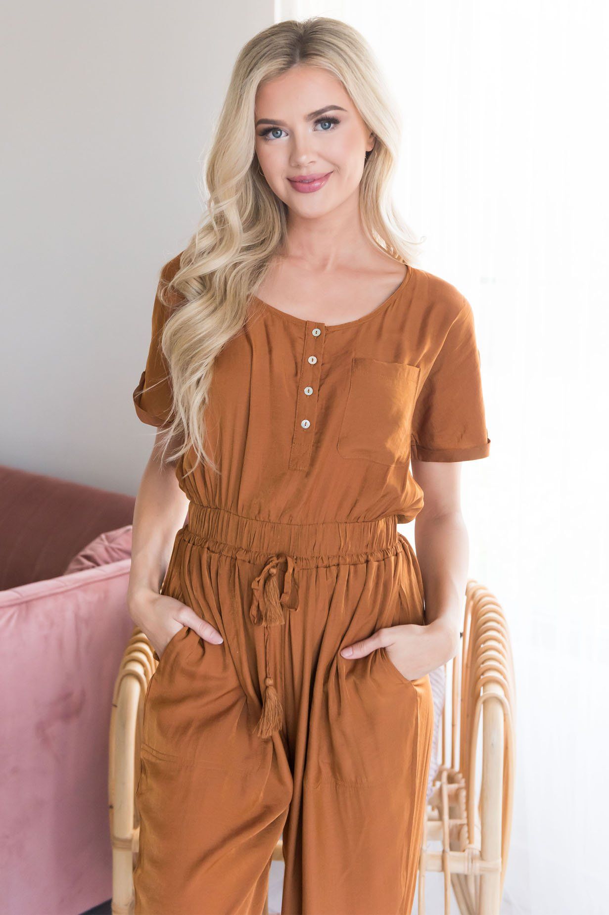 The Ginnie Satin Modest Jumpsuit Modest Dresses vendor-unknown