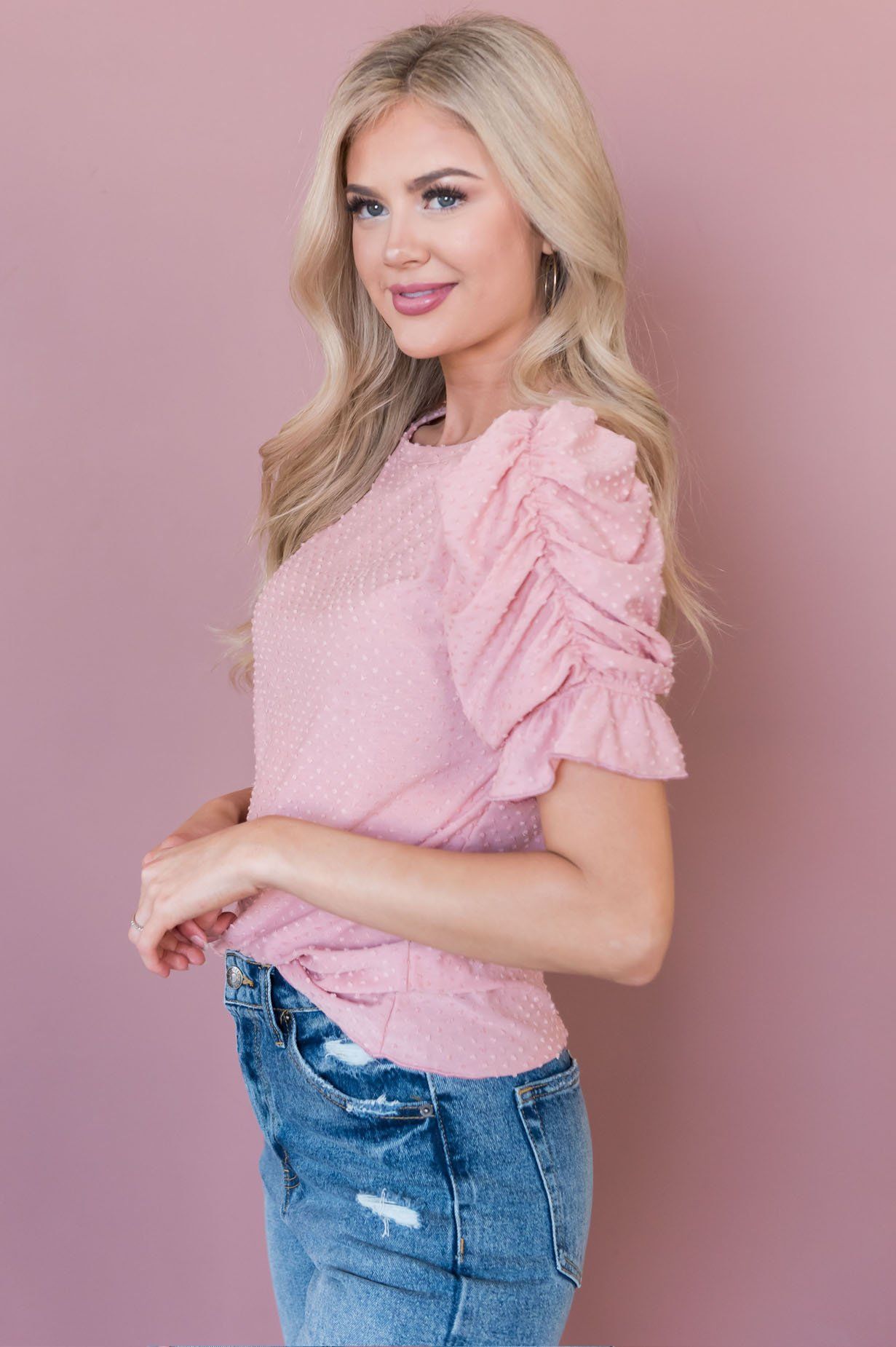 Choosing Forever Modest Puff Sleeve Top Modest Dresses vendor-unknown