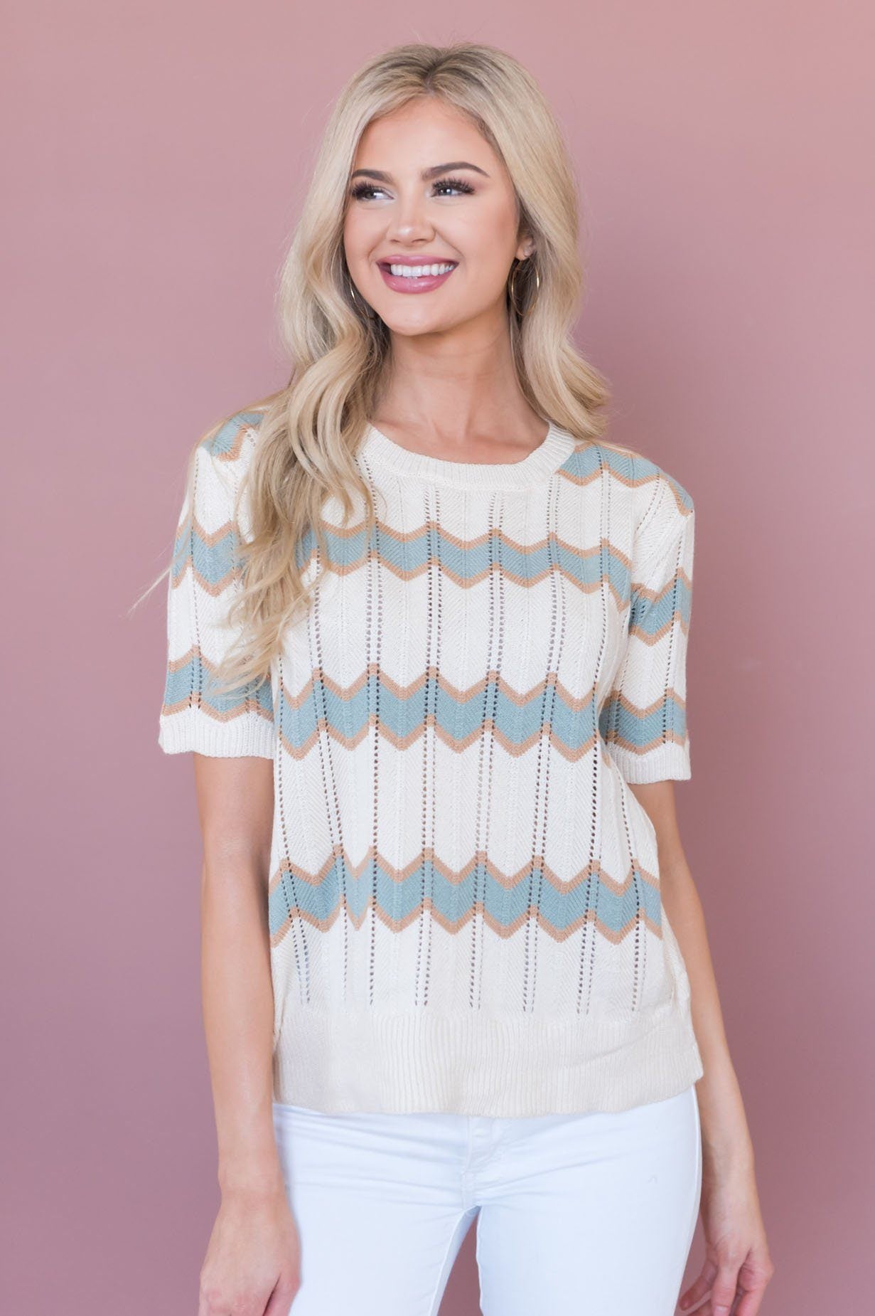 Curious About You Modest Sweater Tops vendor-unknown