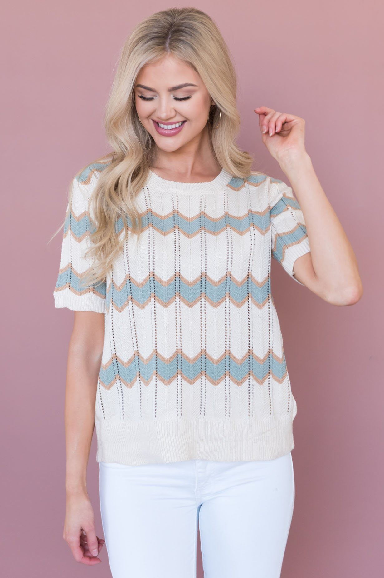 Curious About You Modest Sweater Tops vendor-unknown