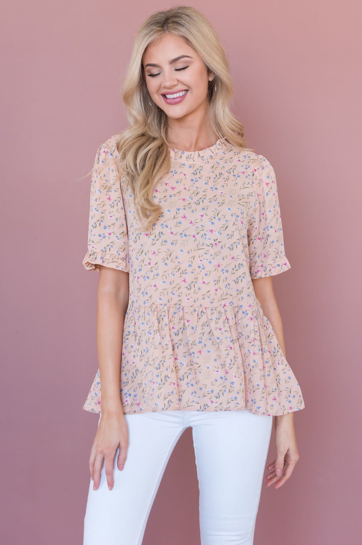 Fearless Heart Floral Blouse Tops vendor-unknown