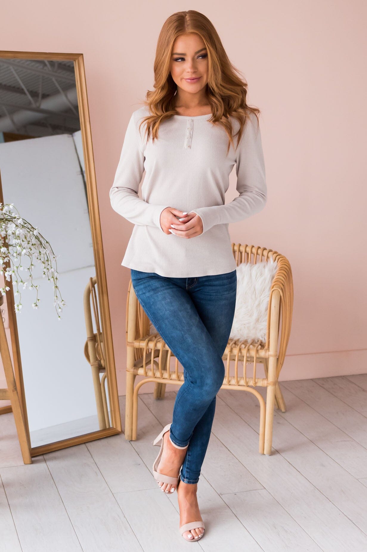 You Complete Me Modest Thermal Top Tops vendor-unknown