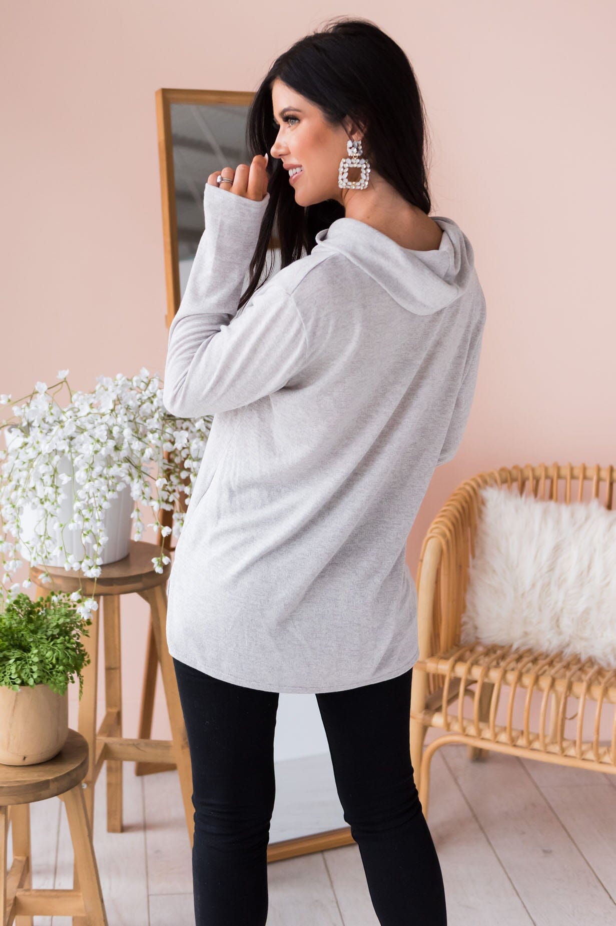 You Are So Loved Modest Cowl Neck Sweater Tops vendor-unknown