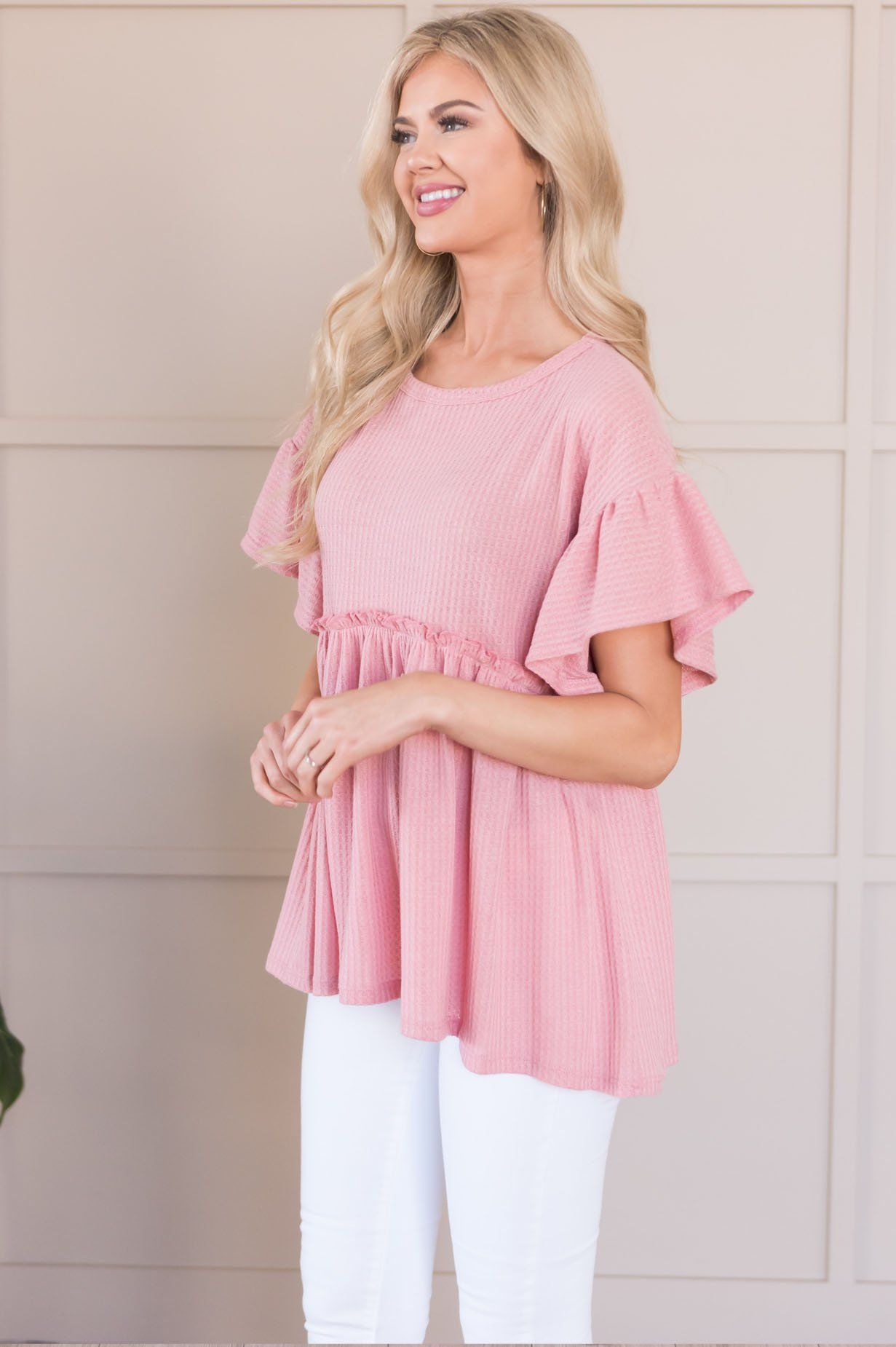 Dare To Dream Modest Babydoll Blouse Tops vendor-unknown