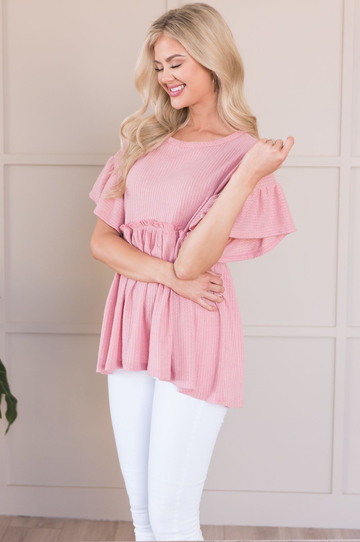 Dare To Dream Modest Babydoll Blouse Tops vendor-unknown