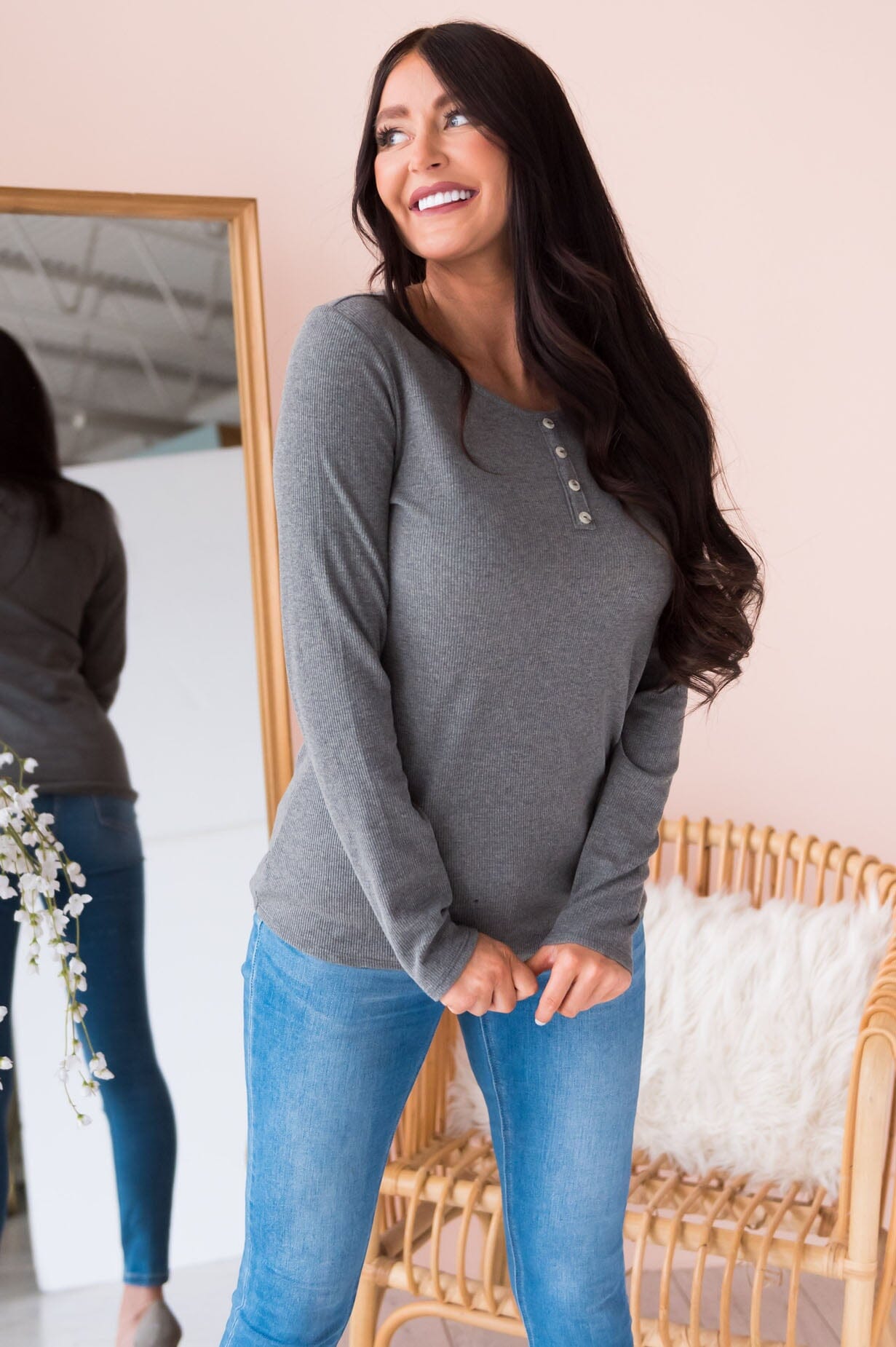 You Complete Me Modest Thermal Top Tops vendor-unknown