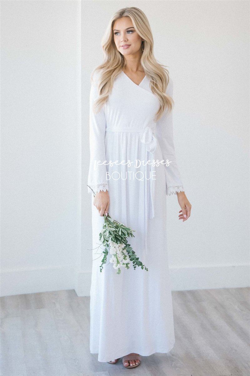 The Ainsley Modest Dresses vendor-unknown S White