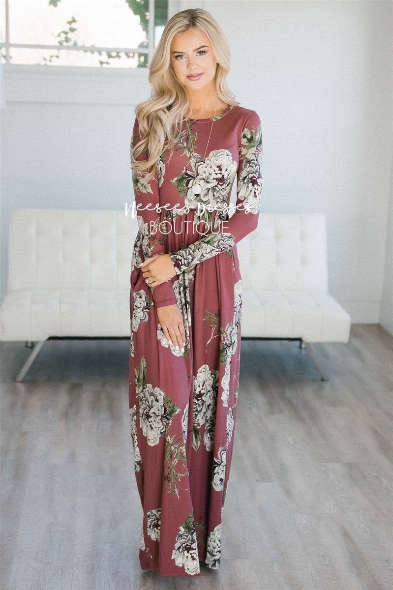 The Jaylee Modest Dresses vendor-unknown S Burnt Mauve