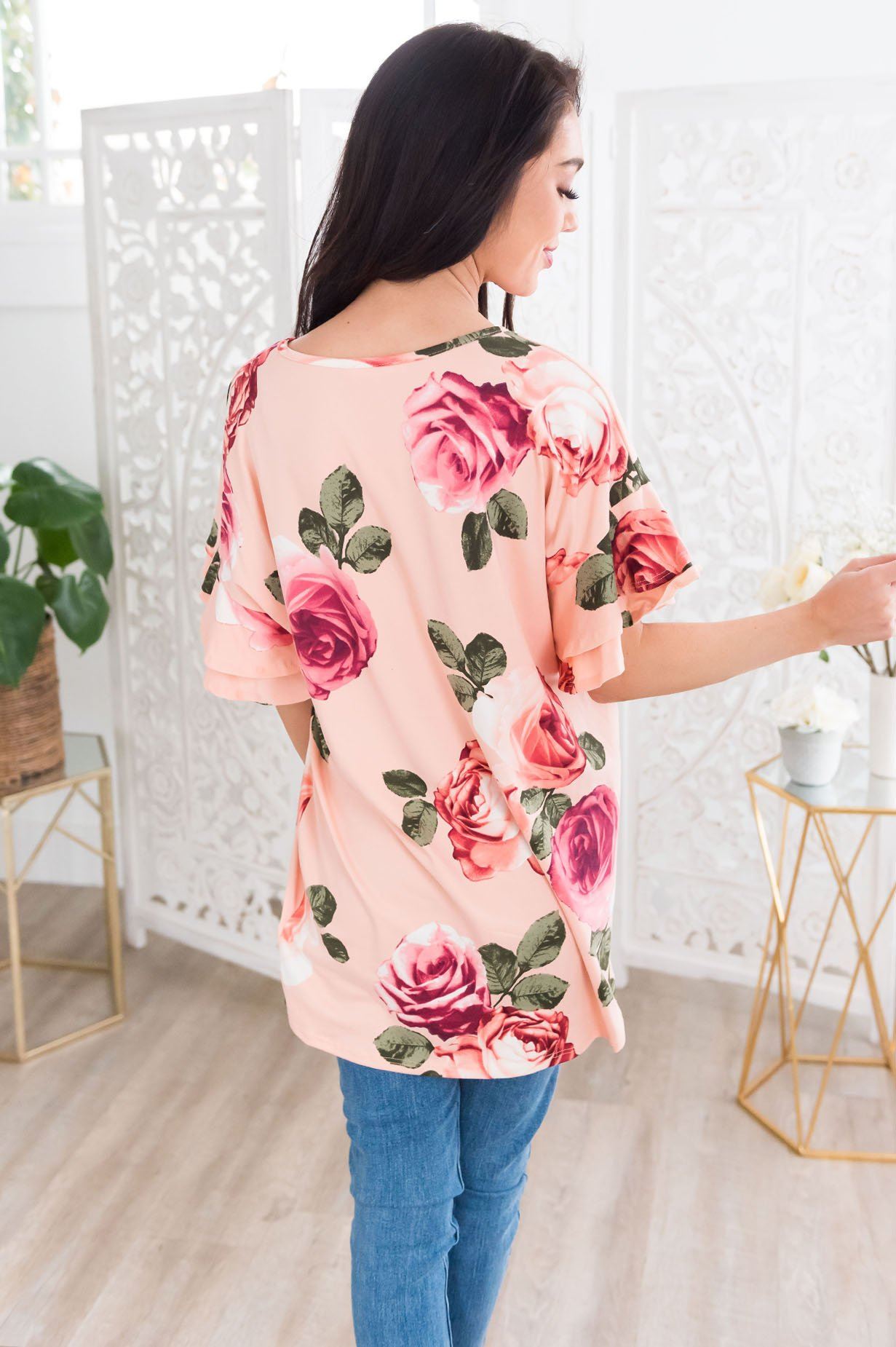 Natural Beauty Modest Top Tops vendor-unknown