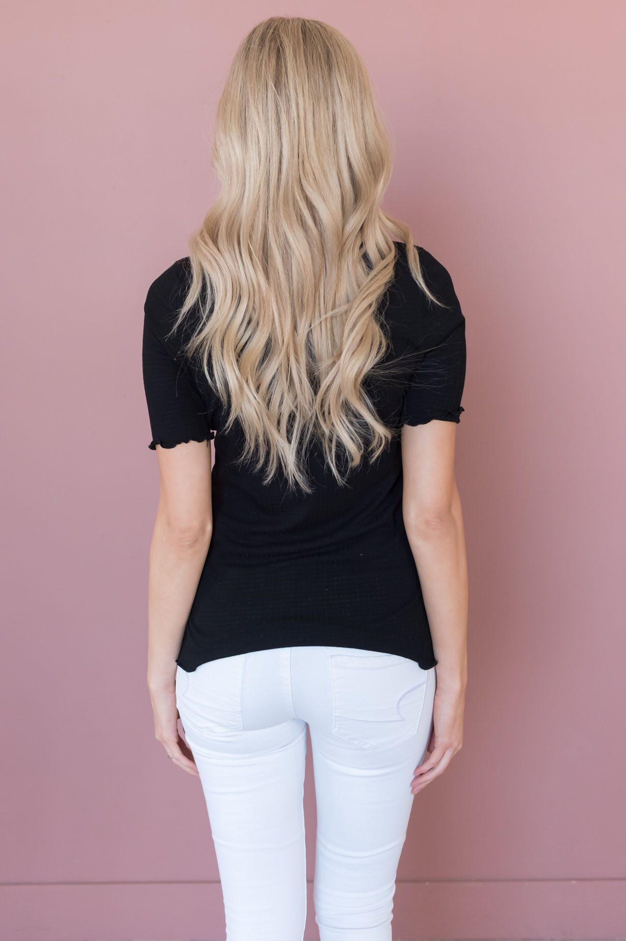 Goes with Everything Modest Ribbed Top Modest Dresses vendor-unknown