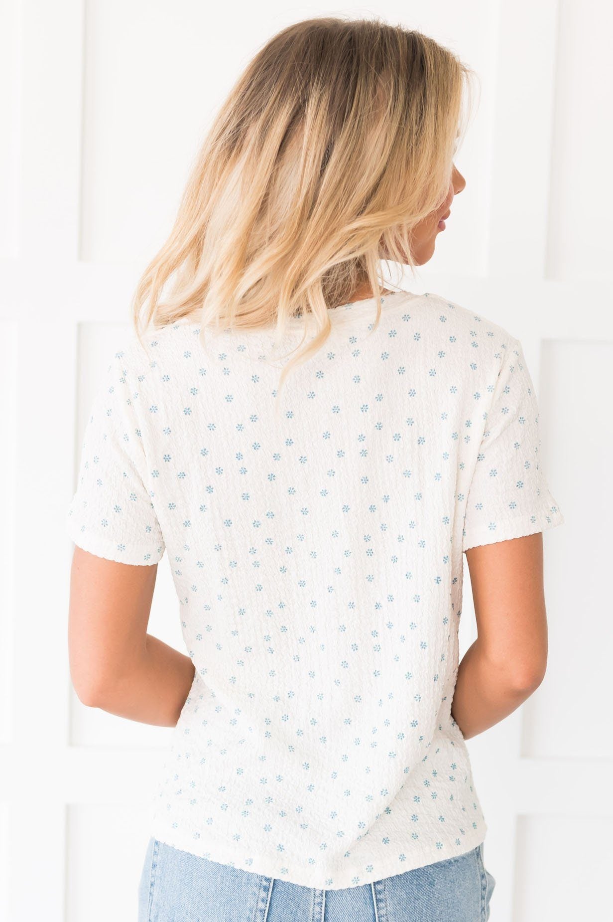 In Bloom Smocked Modest Blouse Tops vendor-unknown