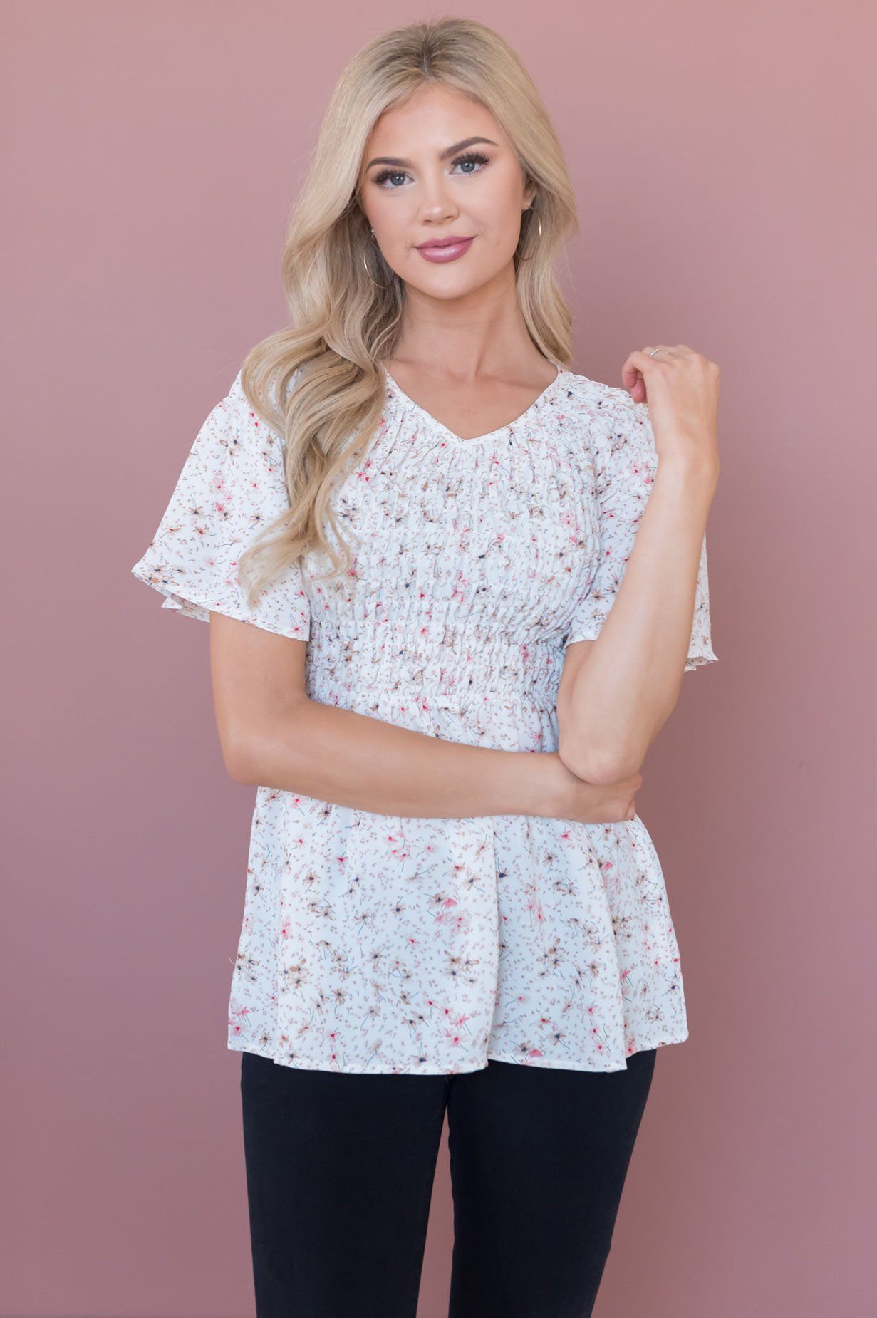 Midnight Blues Modest Blouse Tops vendor-unknown