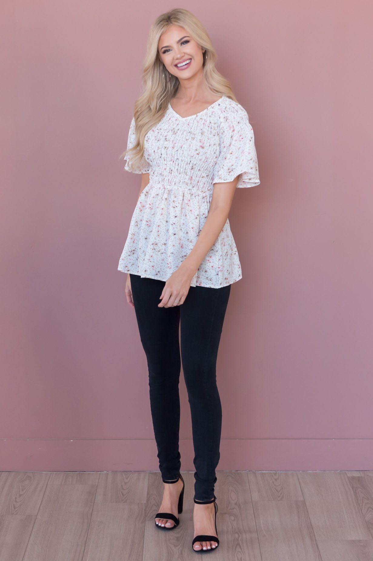 Midnight Blues Modest Blouse Tops vendor-unknown