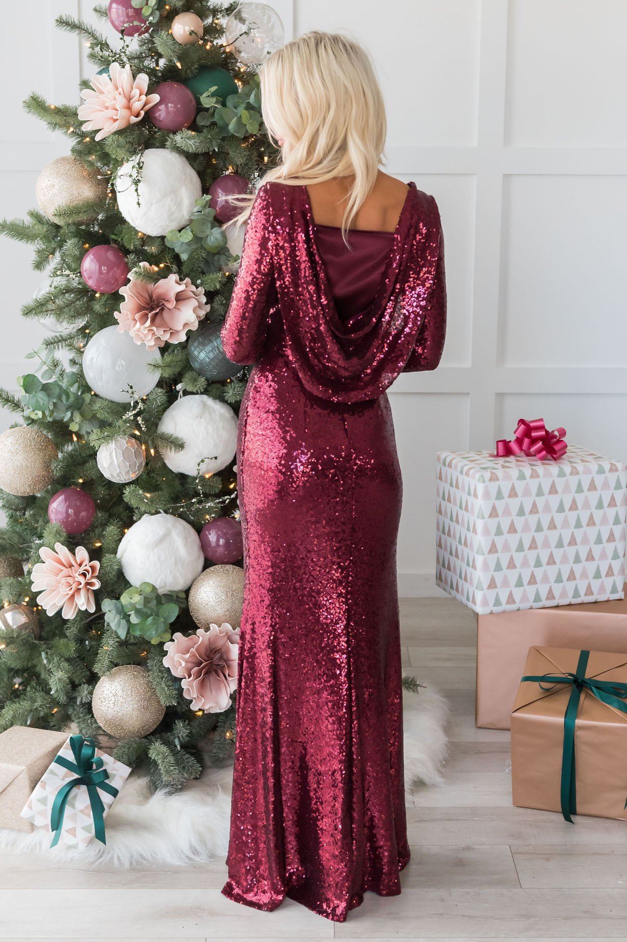 The Noel Ballroom Modest Sequin Gown Modest Dresses vendor-unknown