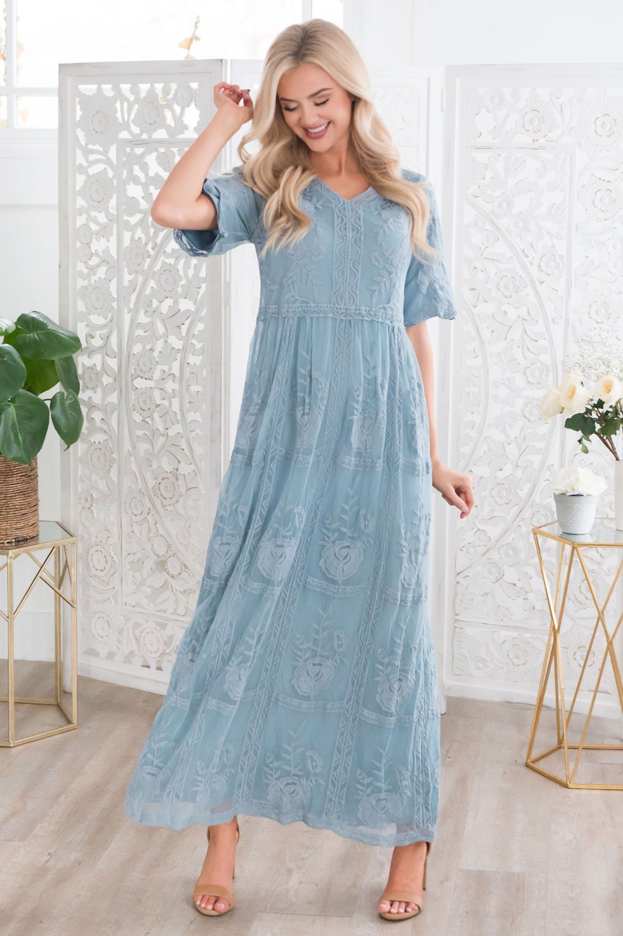 The Lexi Boho Maxi Dress Modest Dresses vendor-unknown