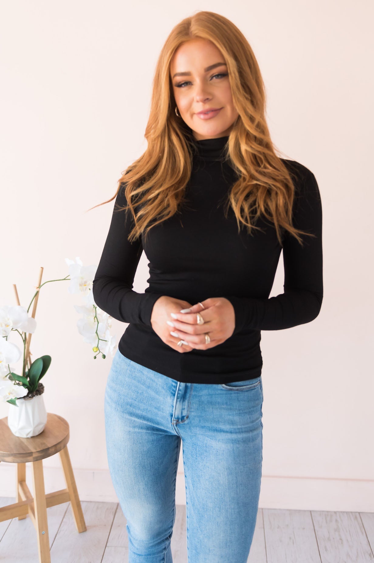 Sway Me Away Modest Turtleneck Top Modest Dresses vendor-unknown