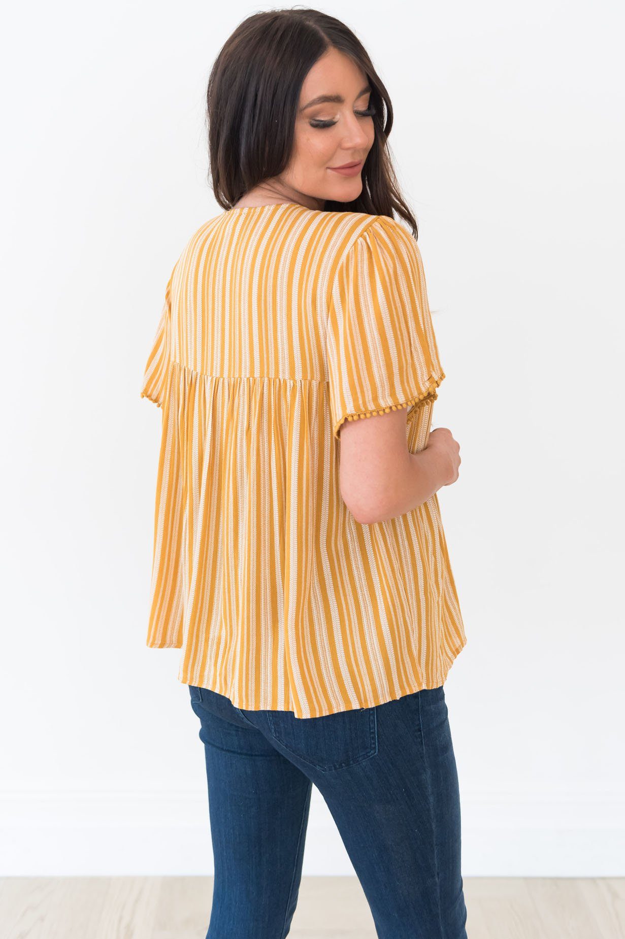 Beauty in the Journey Embroidered Modest Blouse Modest Dresses vendor-unknown