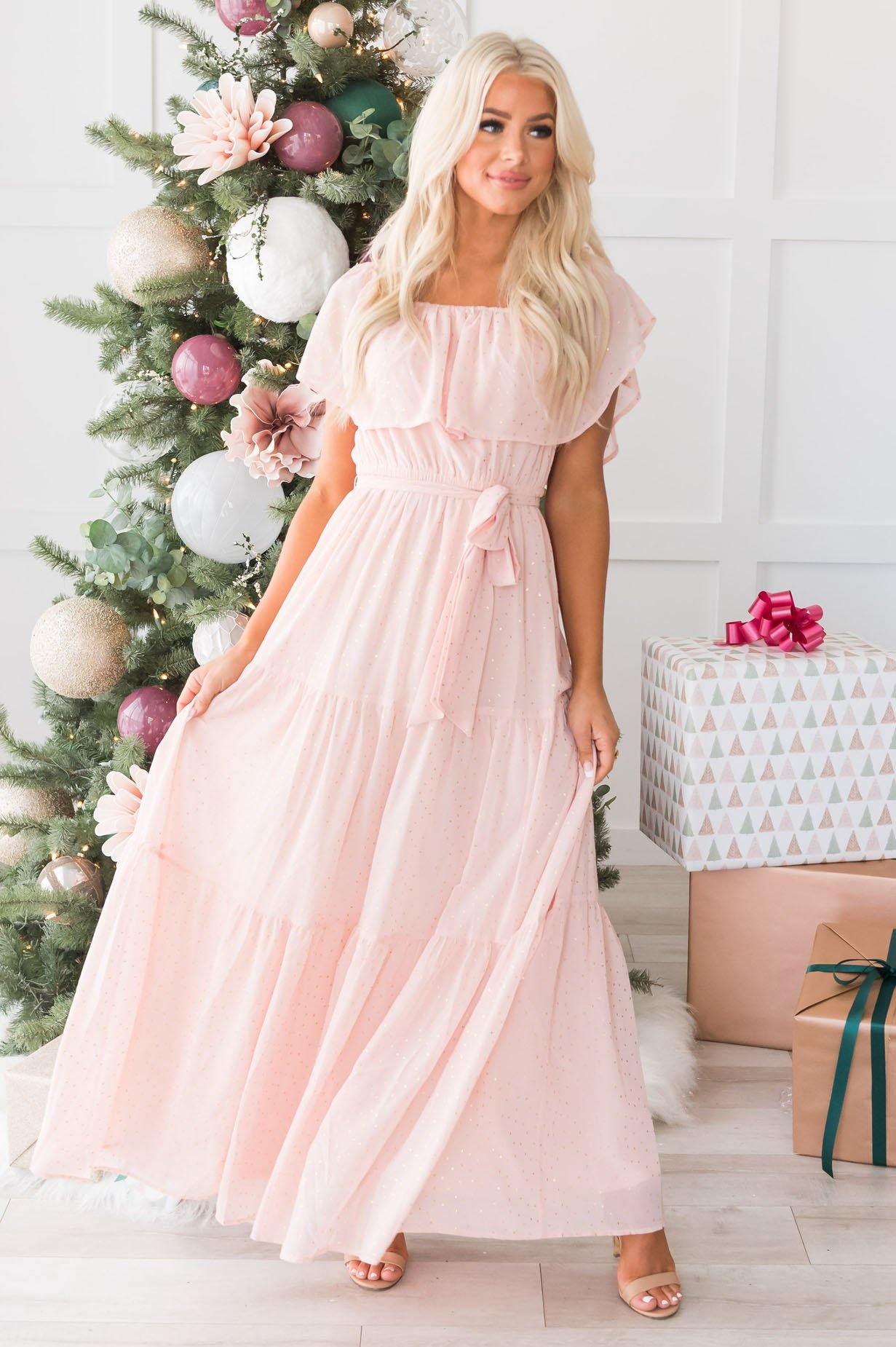The Caroling Diamond Confetti Modest Maxi Modest Dresses vendor-unknown
