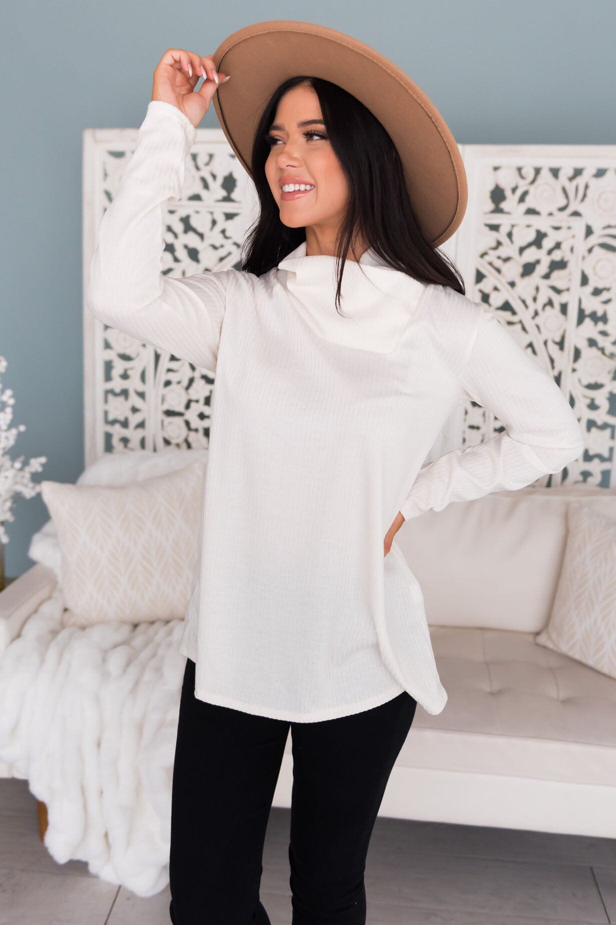 The Mountains Are Calling Modest Sweater Tops vendor-unknown