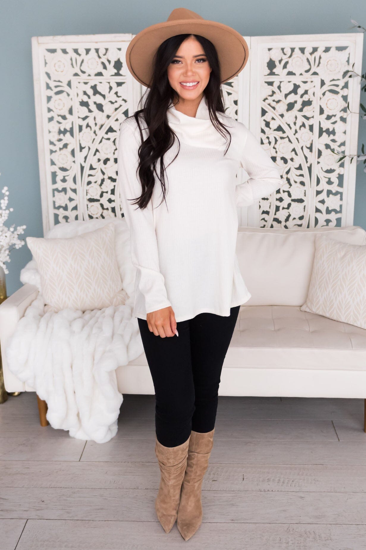 The Mountains Are Calling Modest Sweater Tops vendor-unknown