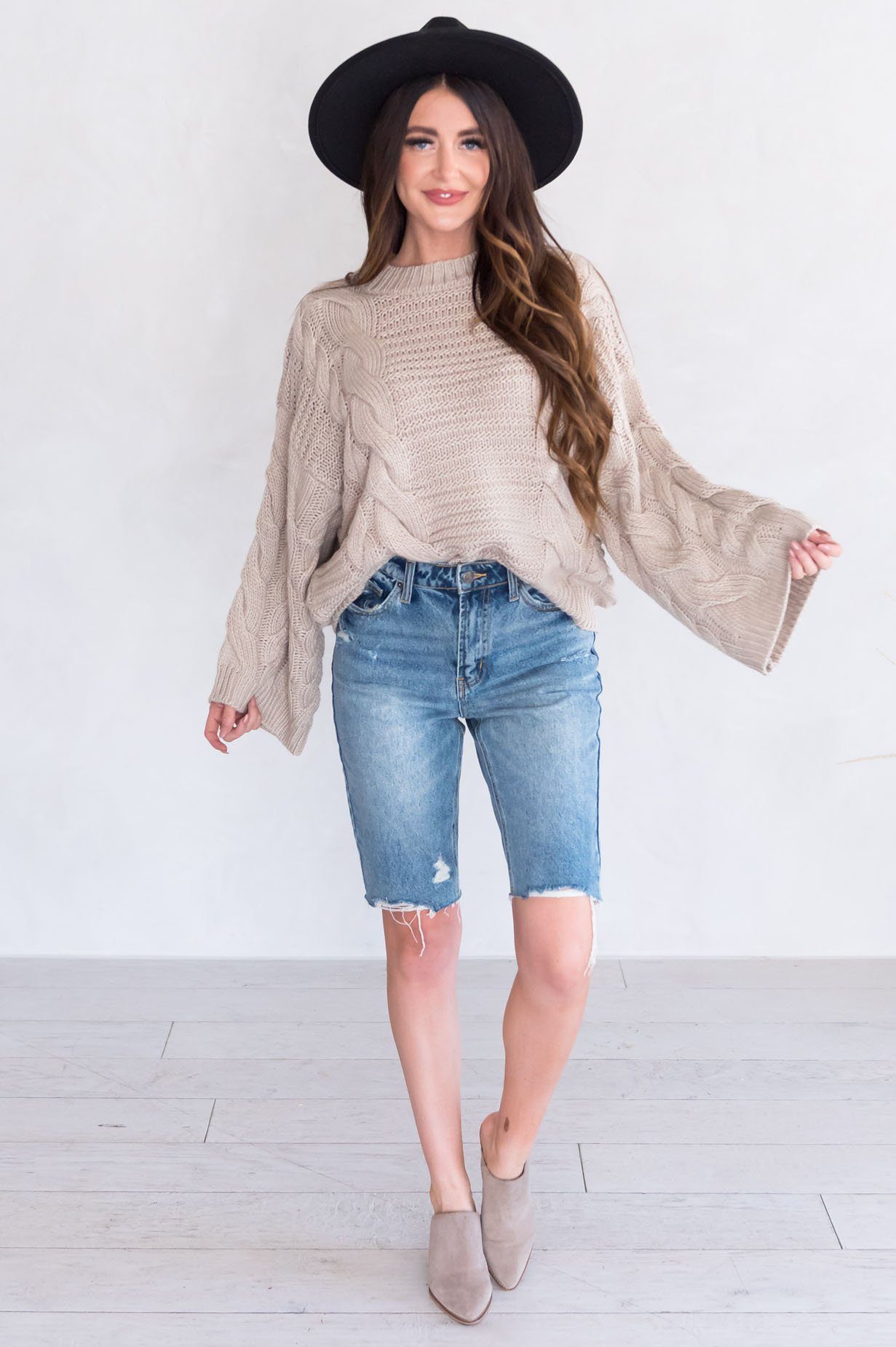 All That Mom Jean Shorts Modest Dresses vendor-unknown