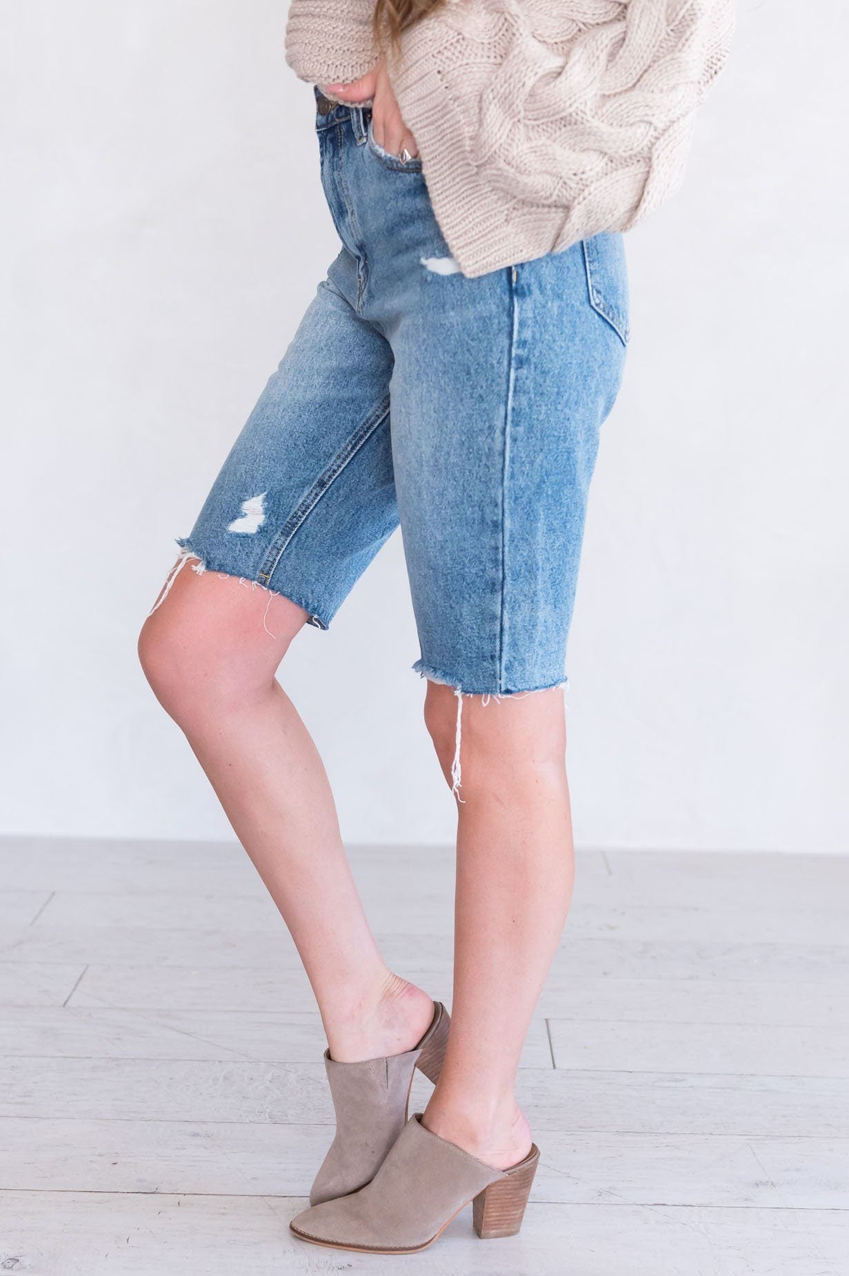 All That Mom Jean Shorts Modest Dresses vendor-unknown