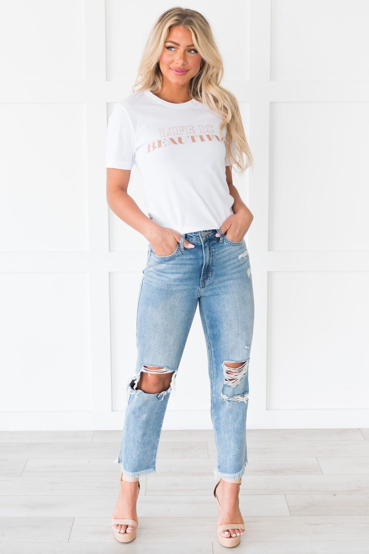 Life is Beautiful Modest Tee Modest Dresses vendor-unknown