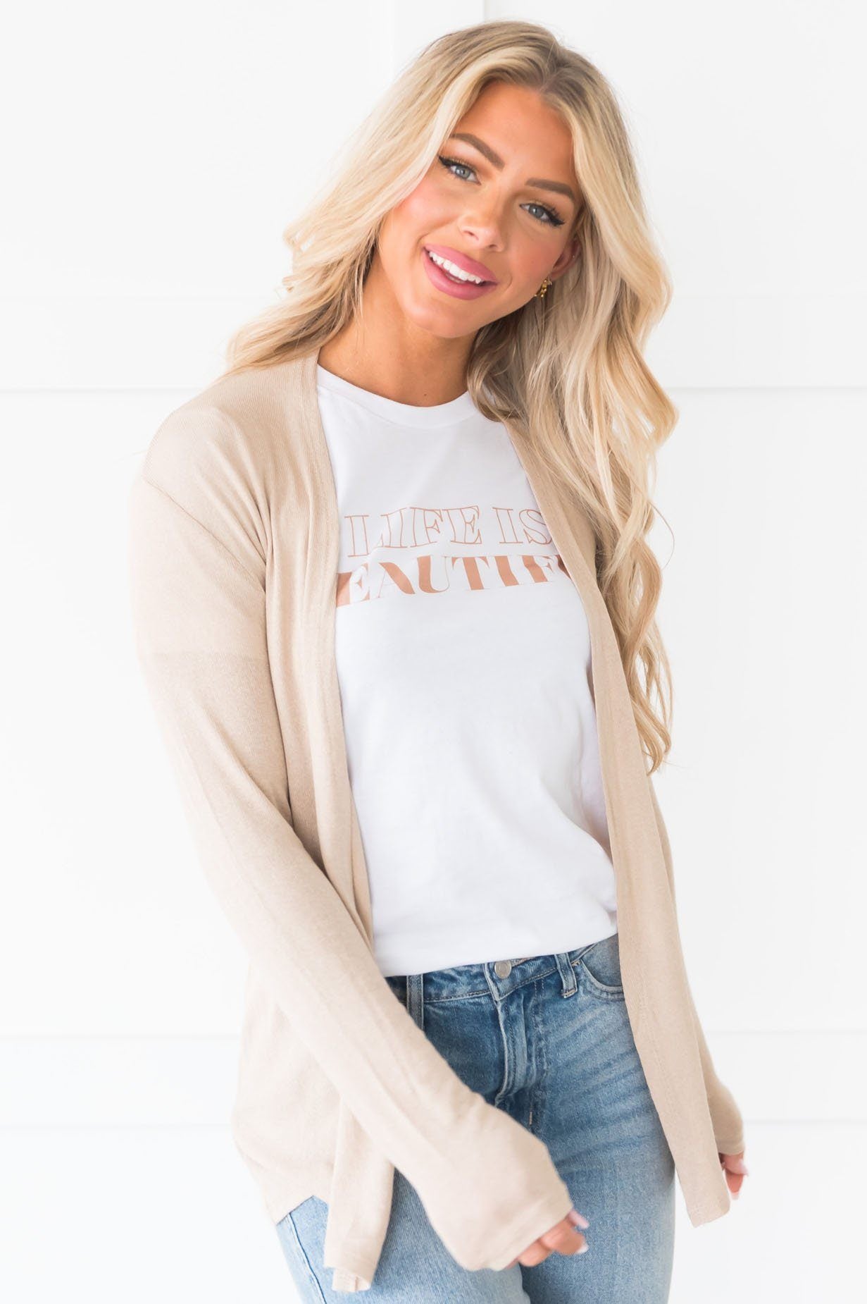 Summer Breeze Modest Cardigan Tops vendor-unknown