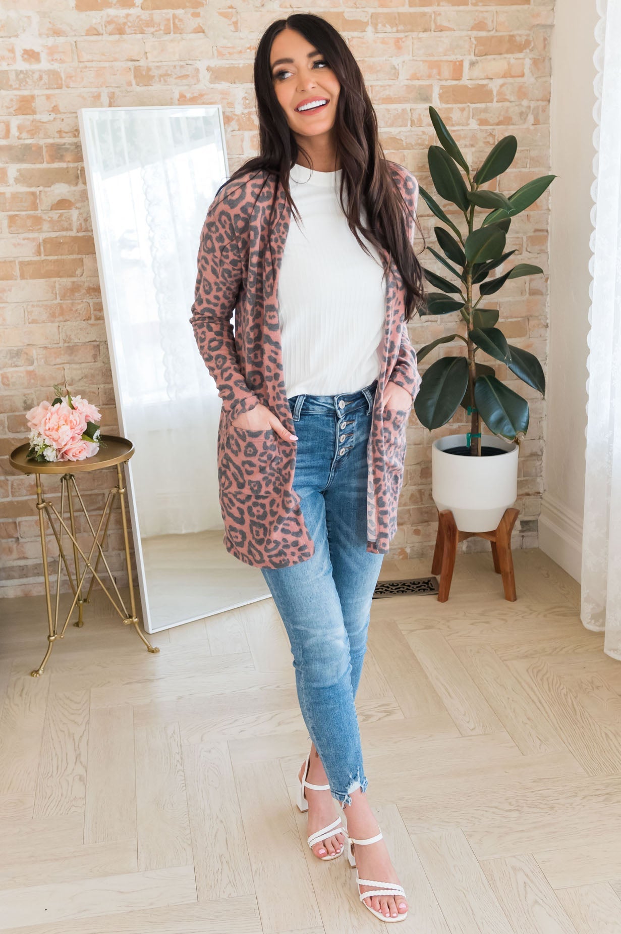 Leopard Galore Front Pocket Modest Cardigan Modest Dresses vendor-unknown