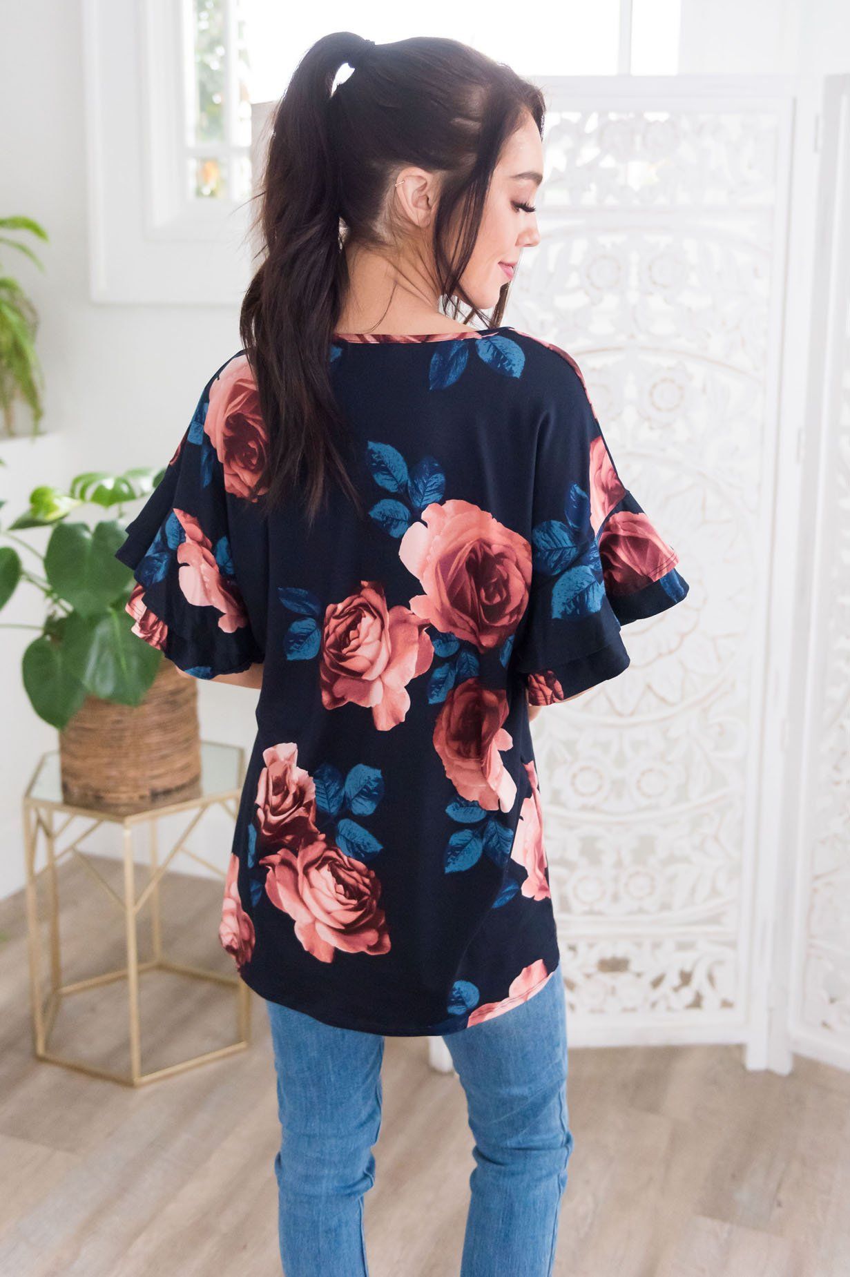 Natural Beauty Modest Top Tops vendor-unknown