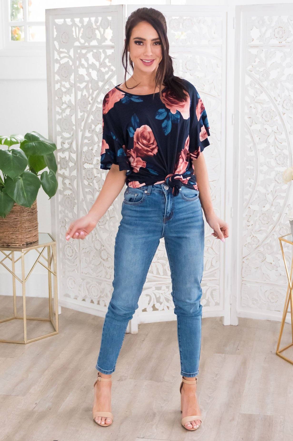 Natural Beauty Modest Top Tops vendor-unknown