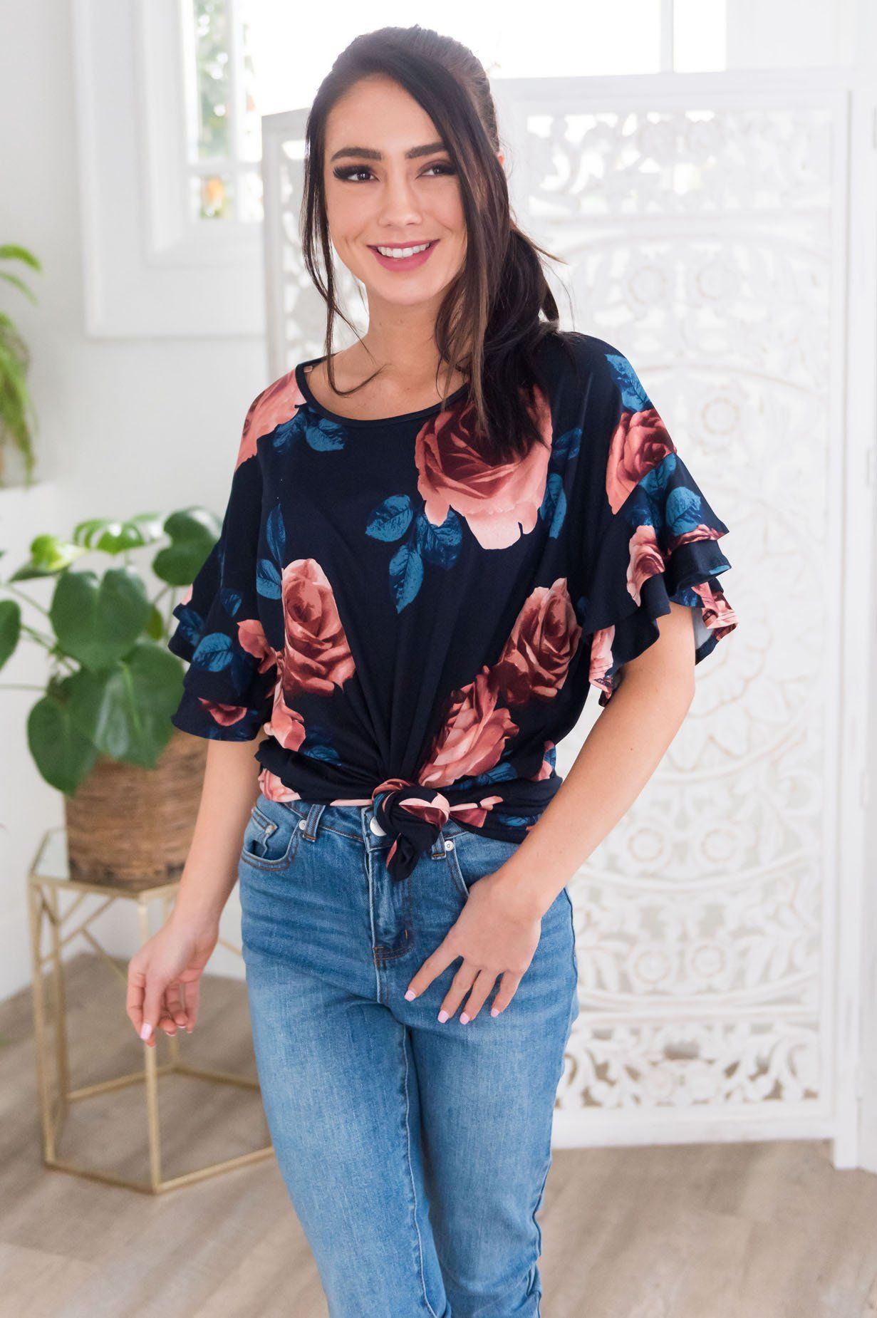 Natural Beauty Modest Top Tops vendor-unknown