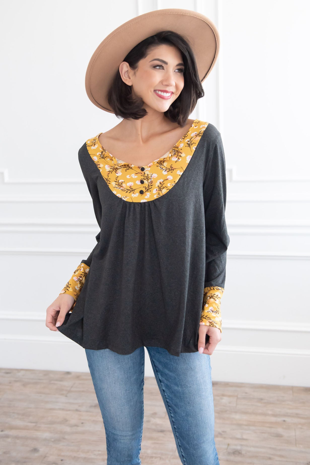 We Were In Love Modest Top Tops vendor-unknown