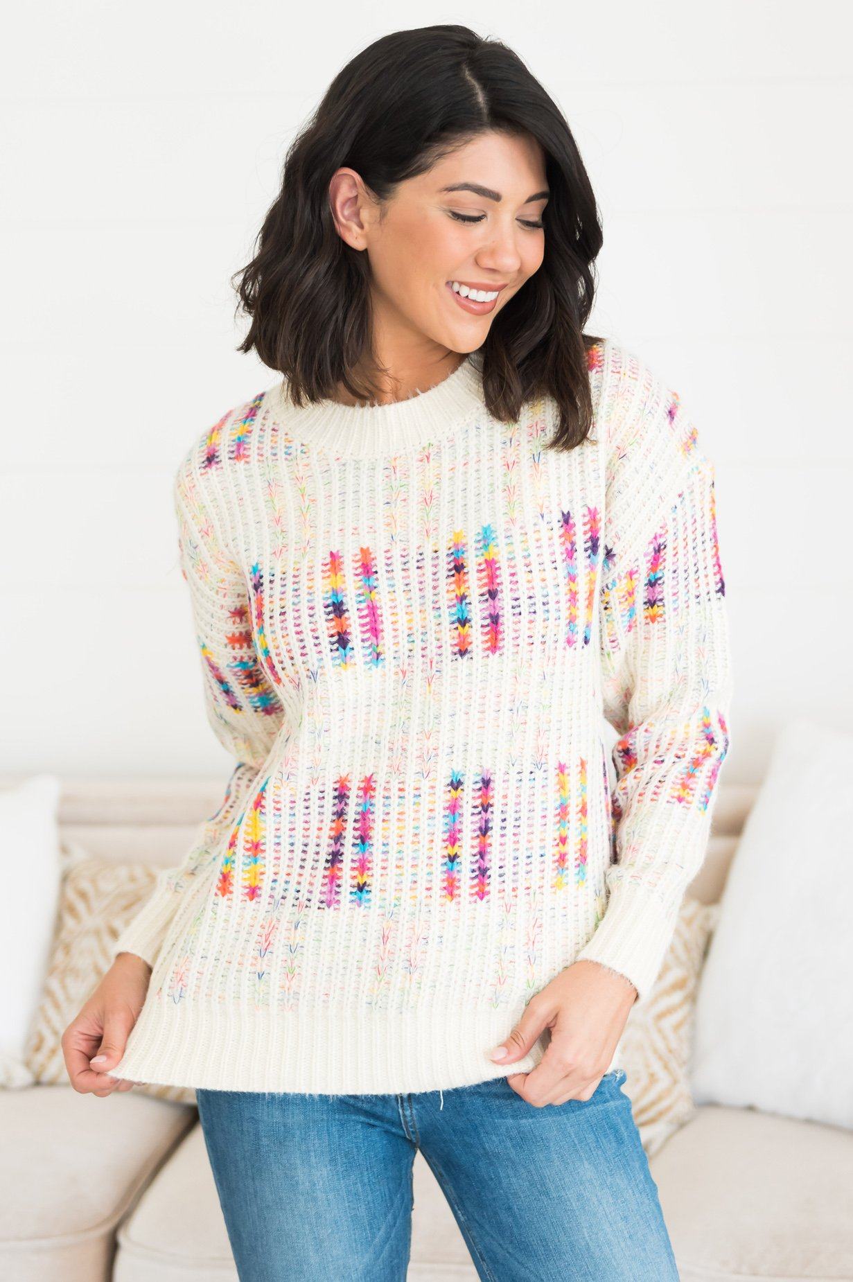 Sweet Everything Modest Sweater Tops vendor-unknown