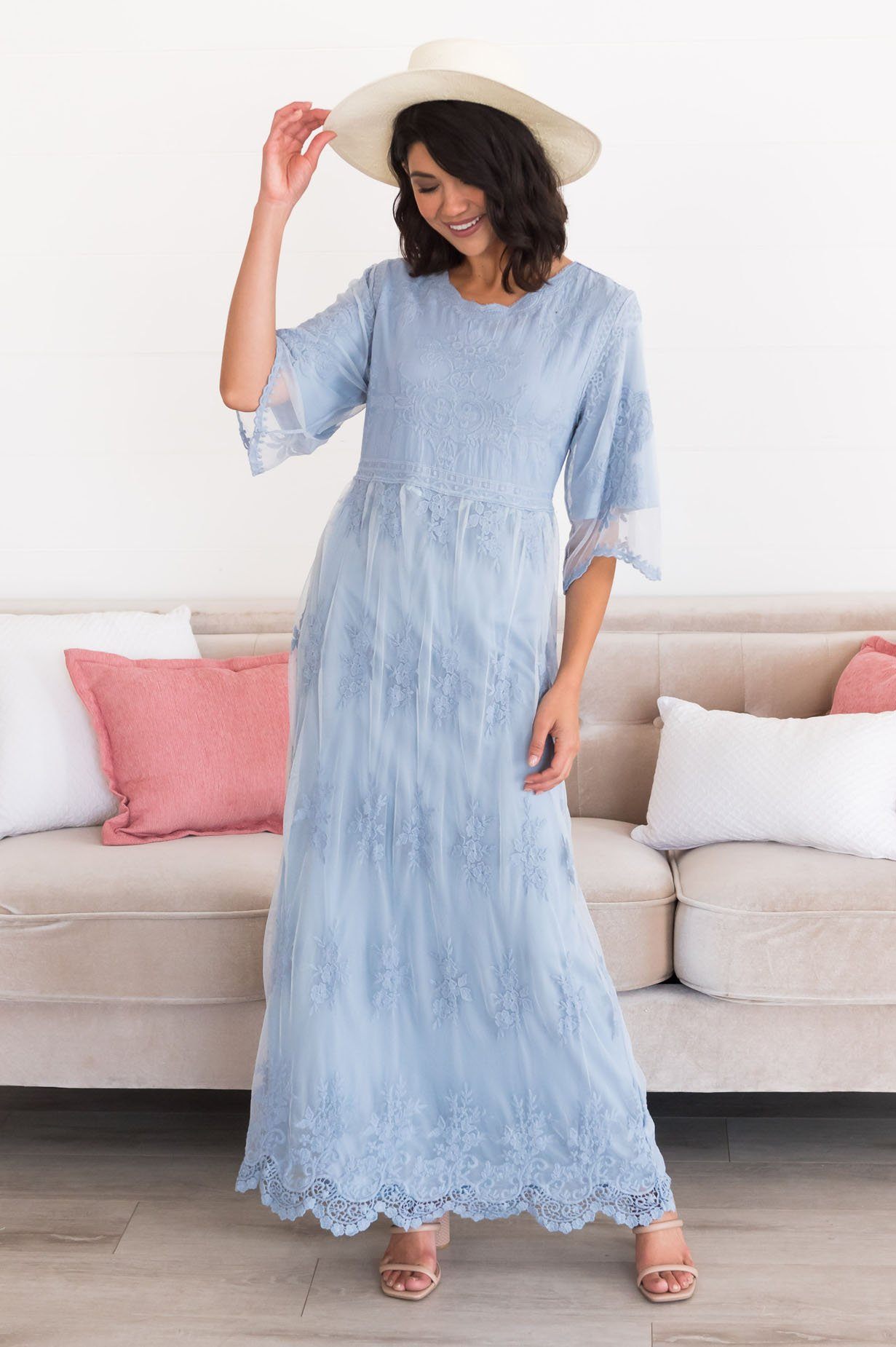The Gracie Boho Lace Maxi Dress Modest Dresses vendor-unknown