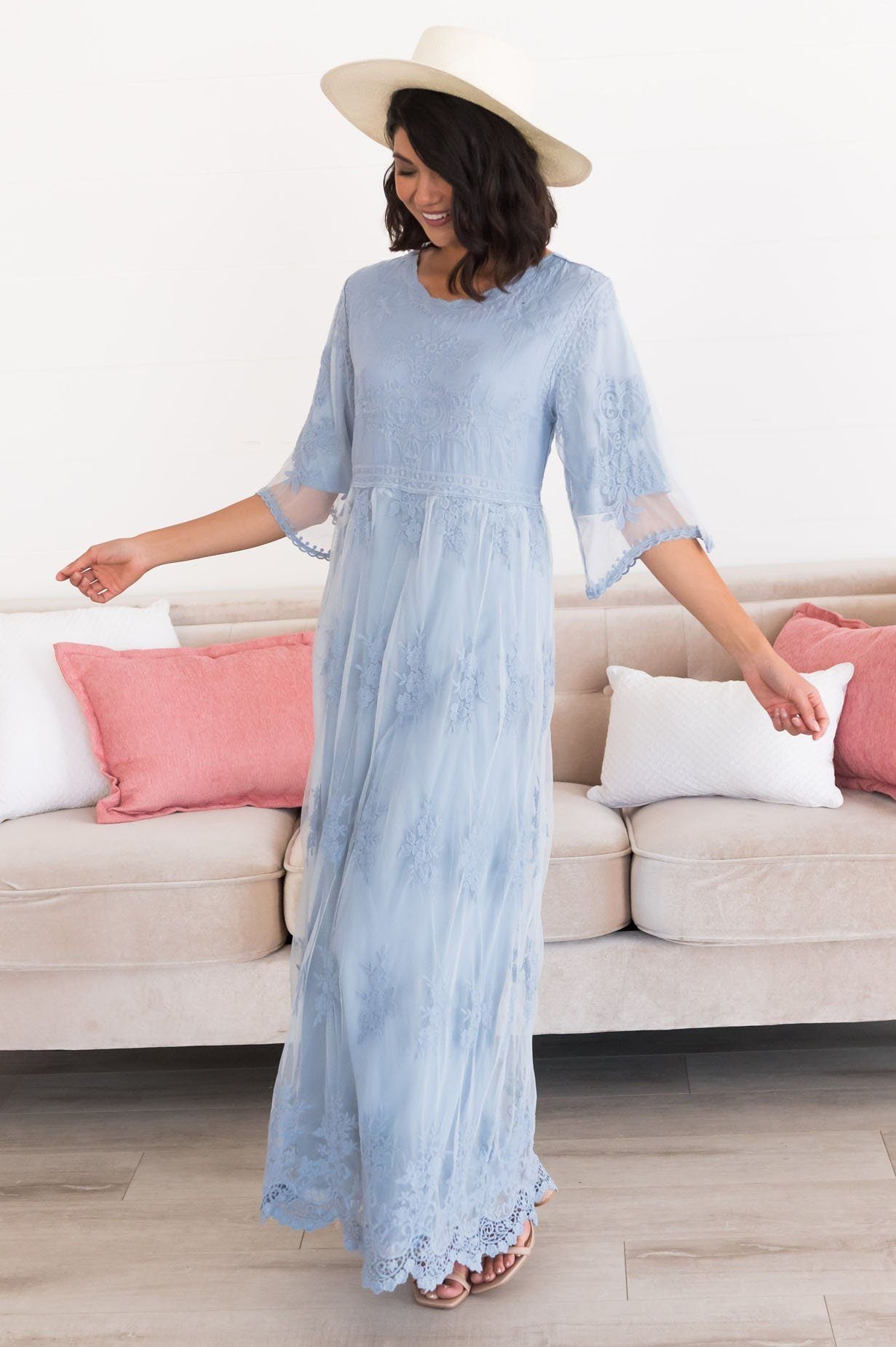 The Gracie Boho Lace Maxi Dress Modest Dresses vendor-unknown