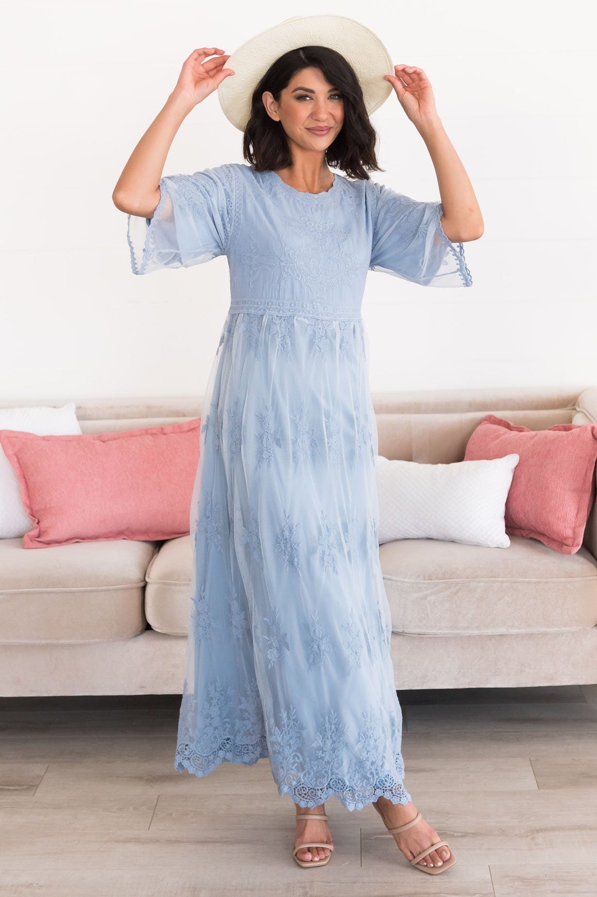 The Gracie Boho Lace Maxi Dress Modest Dresses vendor-unknown