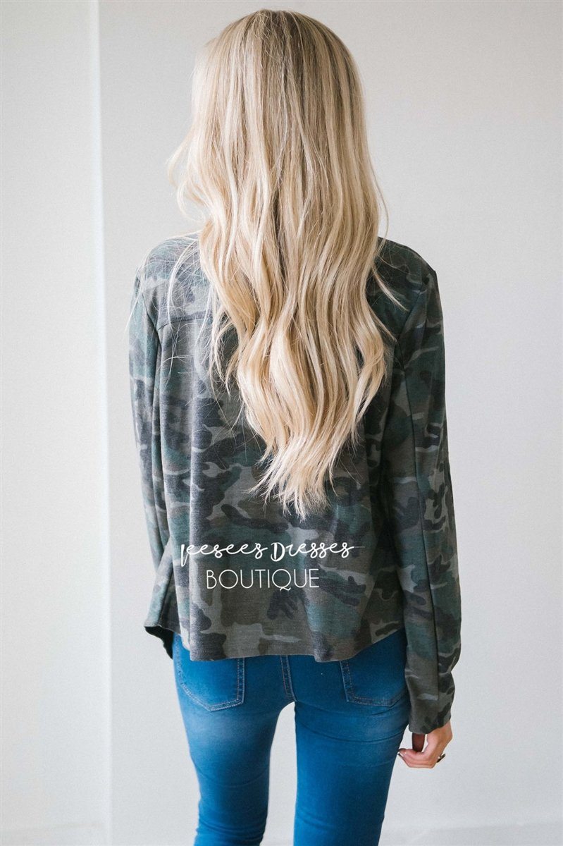 Fall Camo Cutie Jacket Tops vendor-unknown