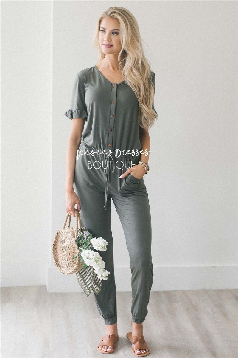 The Juno Jumpsuit Modest Dresses vendor-unknown S Olive