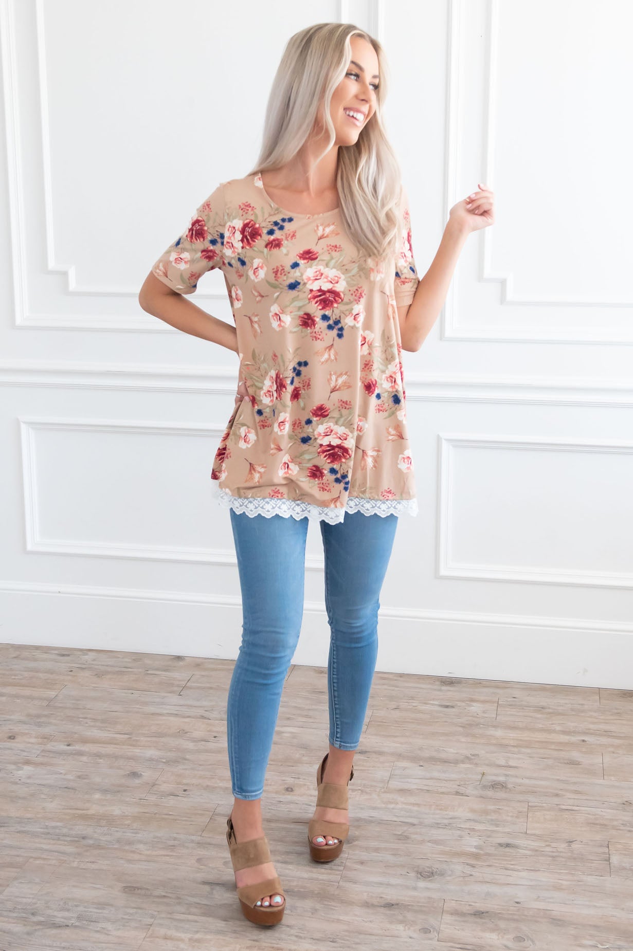 Isn't She Lovely Modest Top Tops vendor-unknown