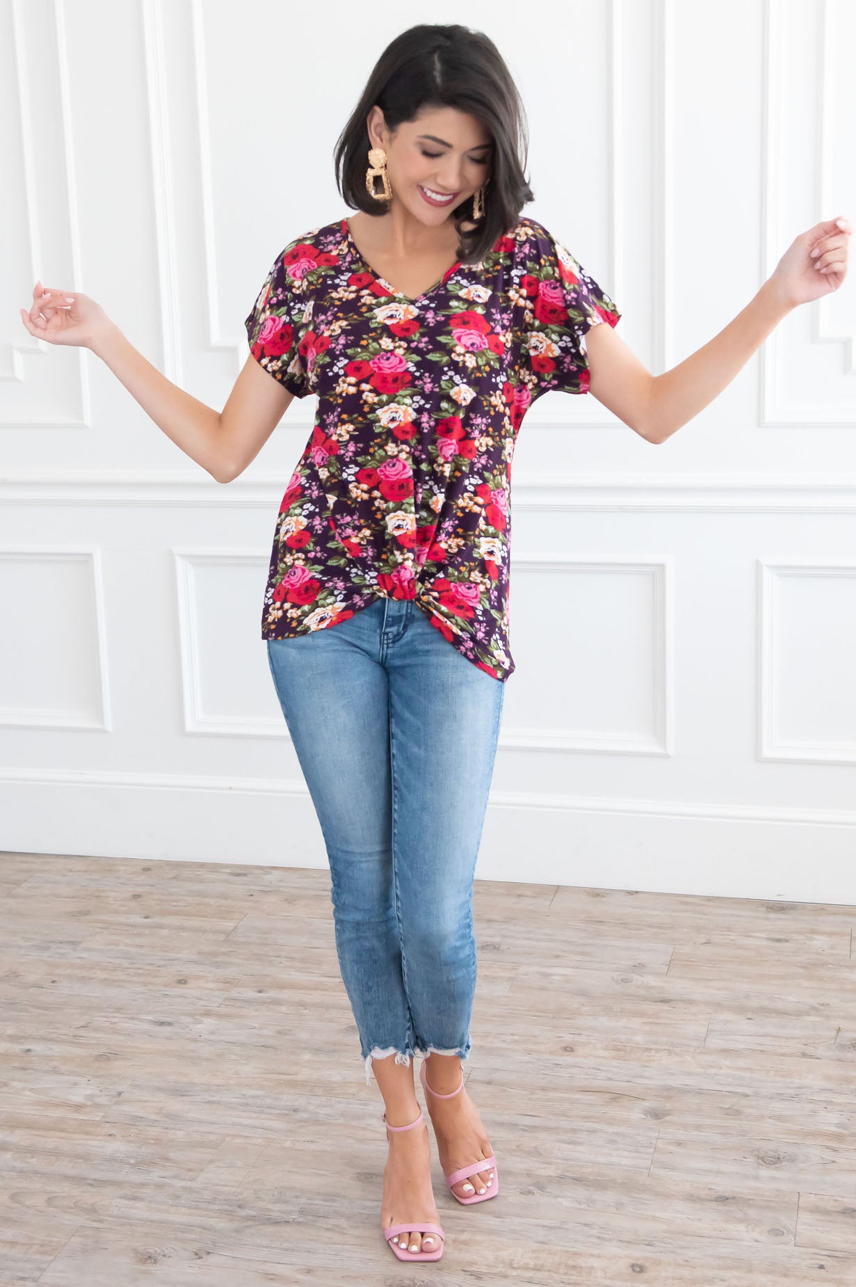 Obsessed At First Sight Modest Top Tops vendor-unknown