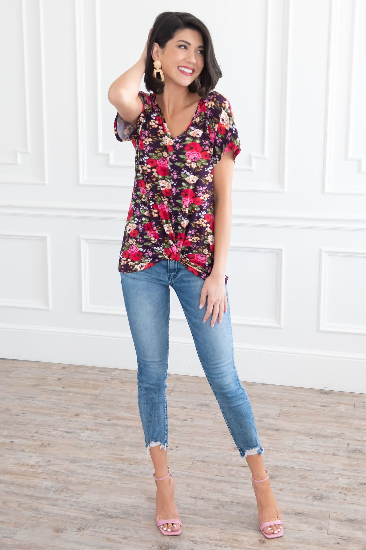 Obsessed At First Sight Modest Top Tops vendor-unknown