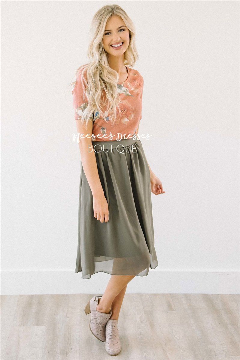 Faded Rust Floral Top Tops vendor-unknown