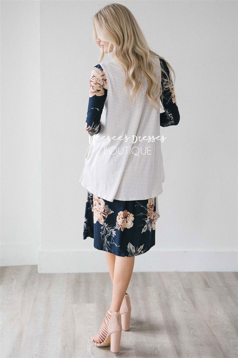 Striped Pocket Vest Tops vendor-unknown