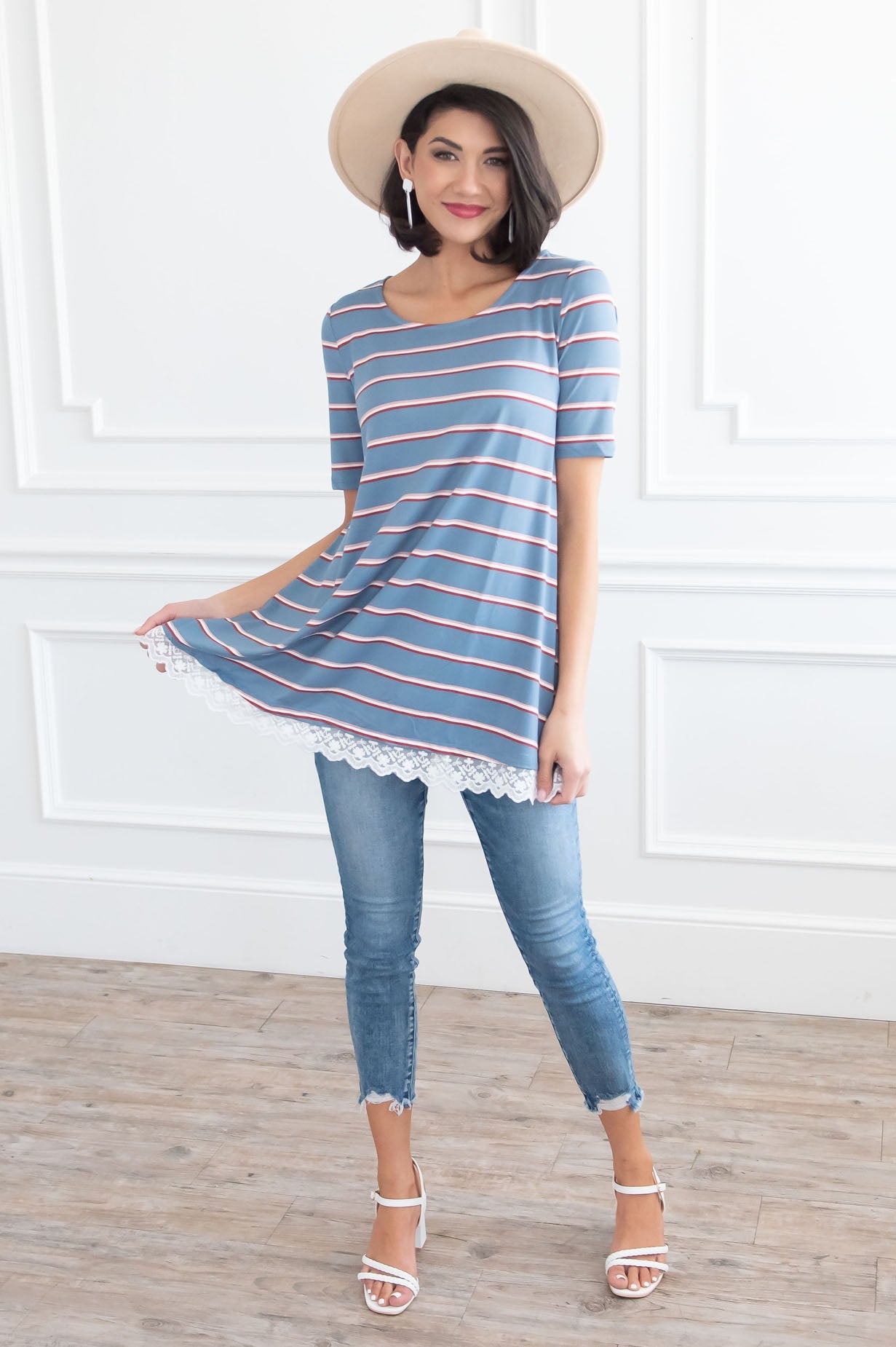 Isn't She Lovely Modest Top Tops vendor-unknown