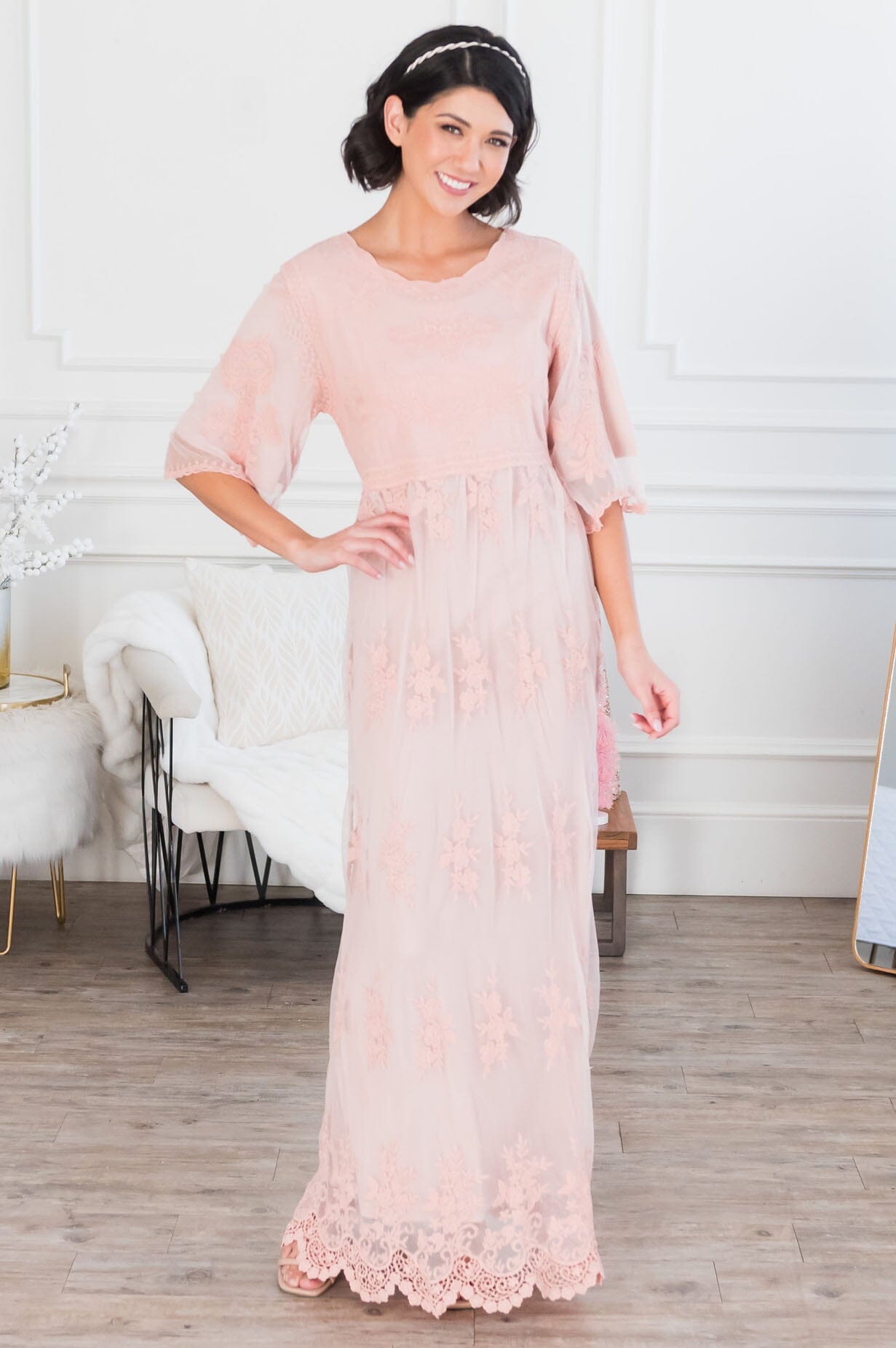 The Gracie Boho Lace Maxi Dress Modest Dresses vendor-unknown