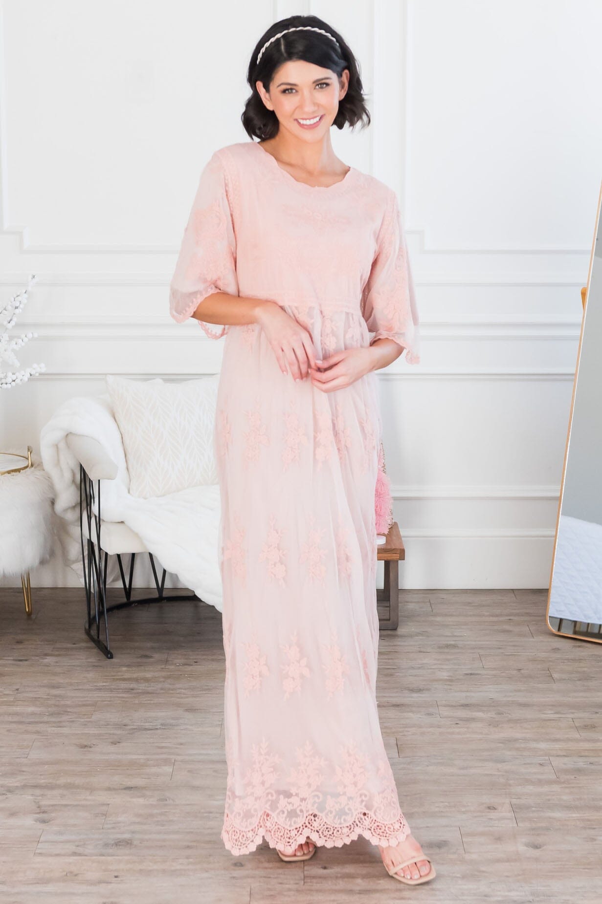 The Gracie Boho Lace Maxi Dress Modest Dresses vendor-unknown
