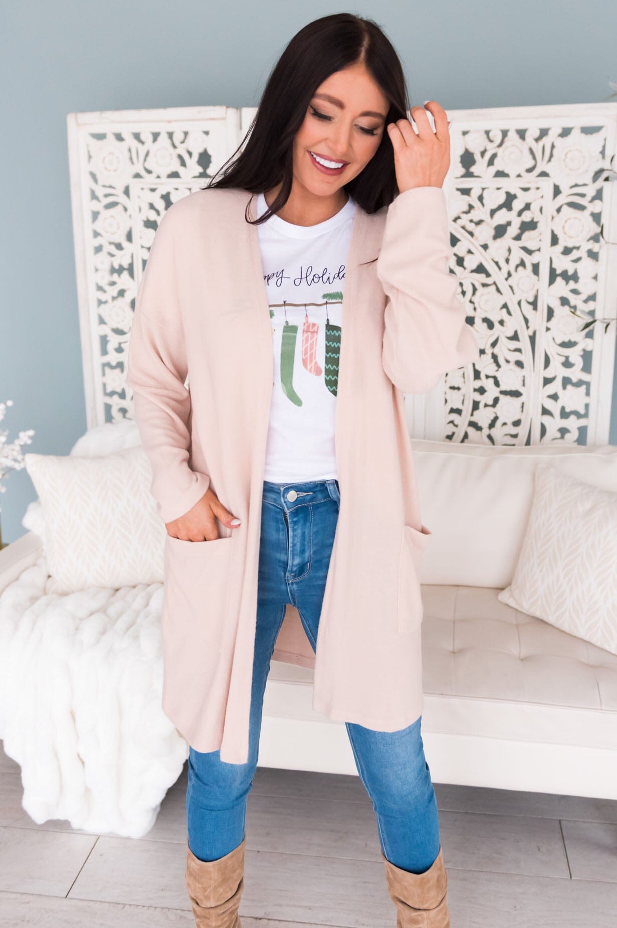 Fashionably Late Modest Sweater Cardigan Modest Dresses vendor-unknown