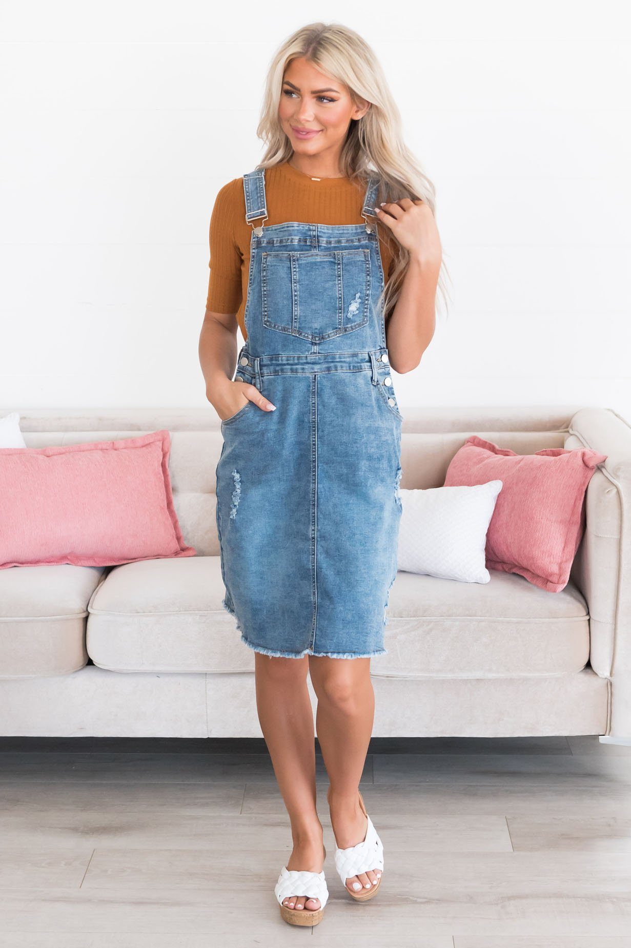 The Layla Modest Overall Dress Modest Dresses vendor-unknown